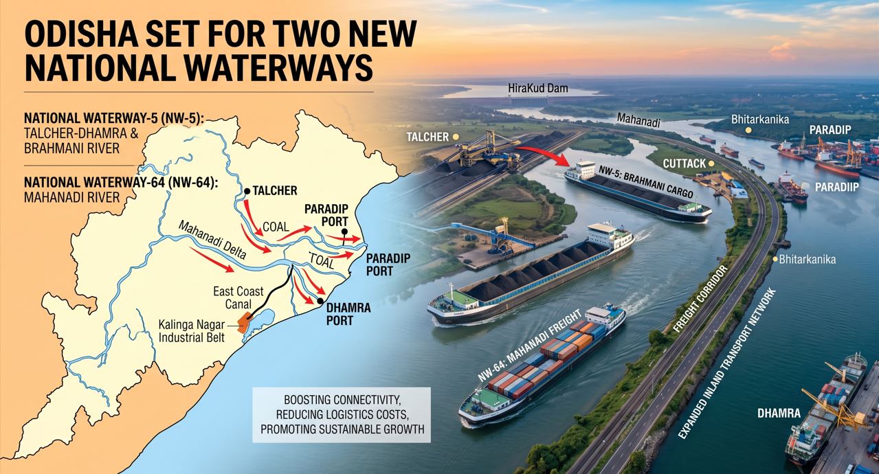Odisha Set for Two New National Waterways as Centre Expands Inland Transport Network